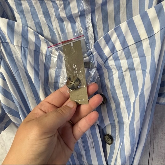 Striped Blue and White Button-Down Dress - Picture 6 of 8